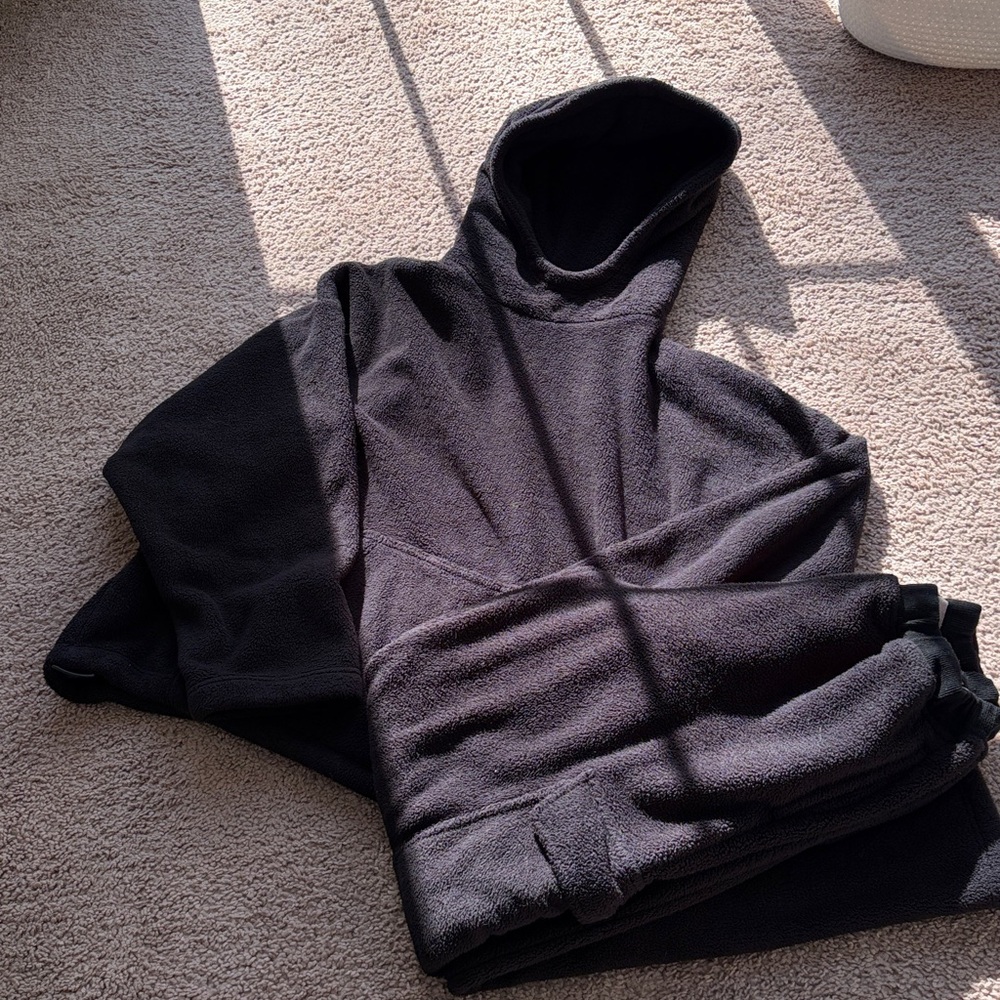 SKIN Cozy Black fleece hoodie and matching cargo pants